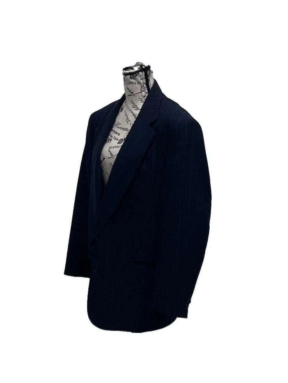 Europa UOMO Navy Blue Pinstripe Wool Blazer Sport Coat Men’s 42S Business Preppy